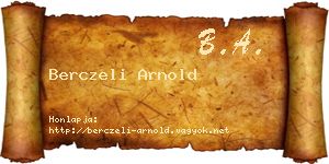 Berczeli Arnold névjegykártya