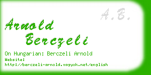 arnold berczeli business card